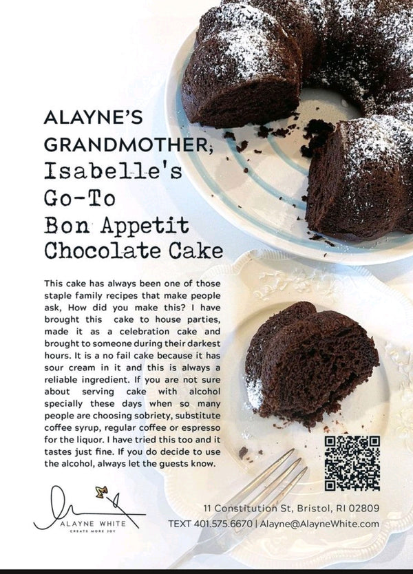 Recipe card Isabelle's Chocolate Cake